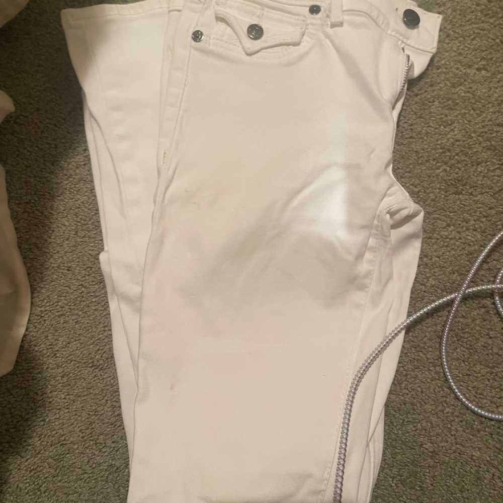 True Religion White Low Rise Super Skinny Jeans